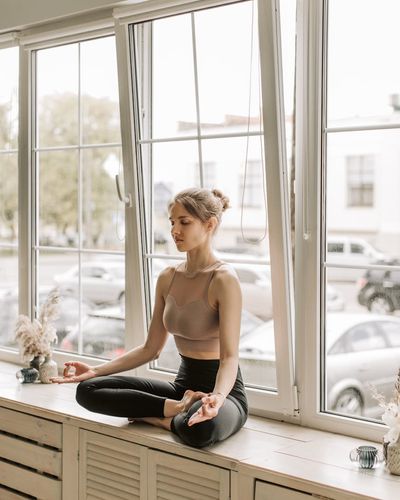 Focusing on inner peace during gentle exercise